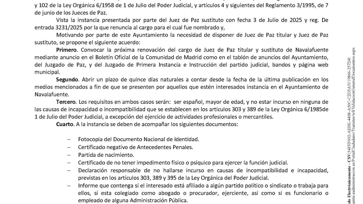 BANDO ANUNCIO JUEZ DE PAZ Y SUSTITUTO
